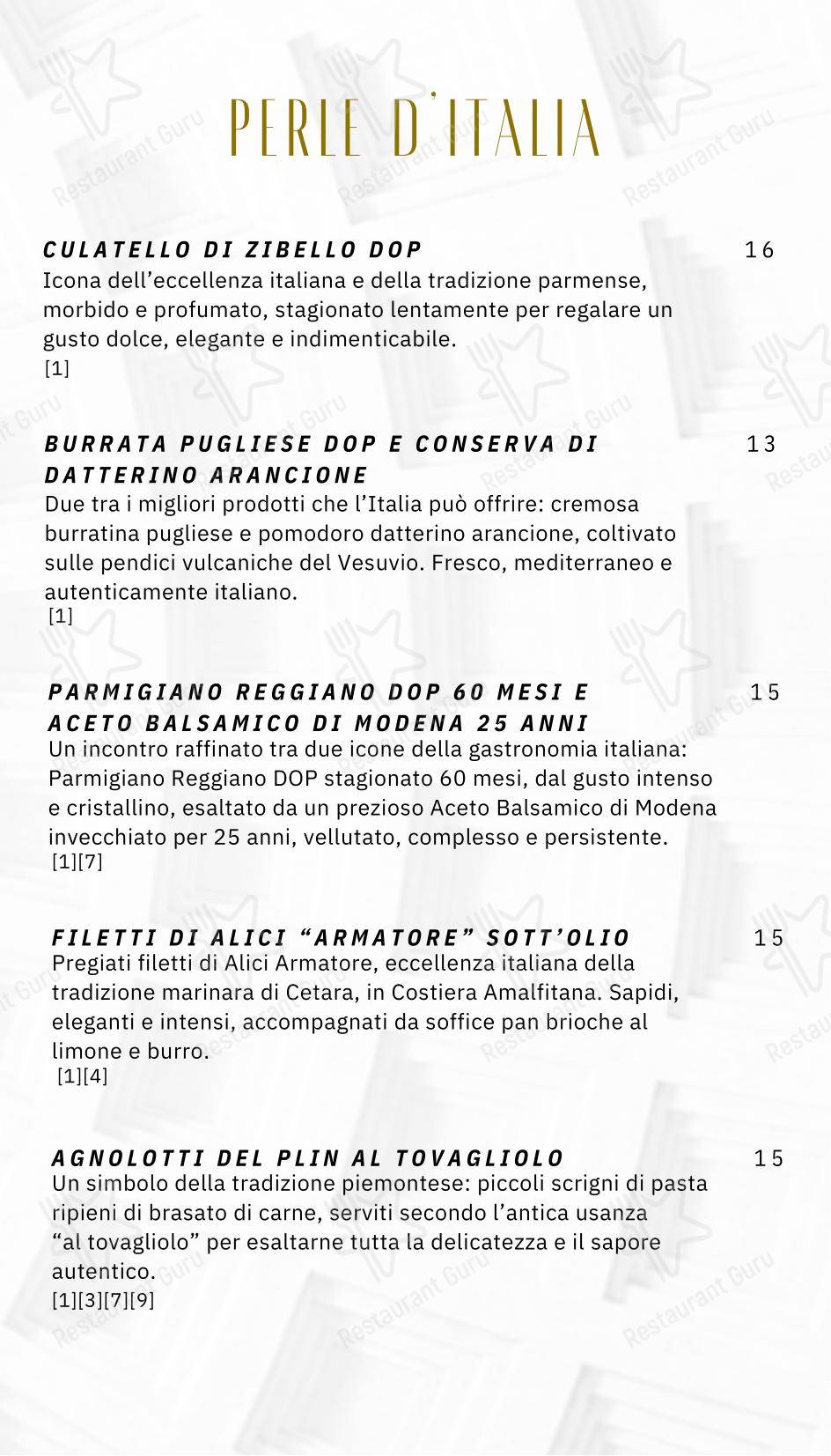 Меню фастфуда The Vista Rooftop Roma Pantheon Terrace Bar & Restaurant в Риме