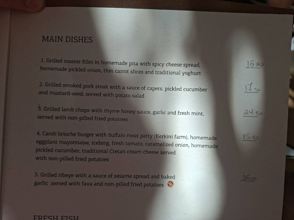 To Pigadi Restaurant меню