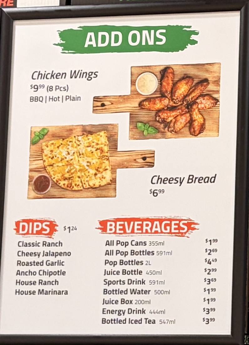 Freshslice Pizza (Humber College Blvd.) меню