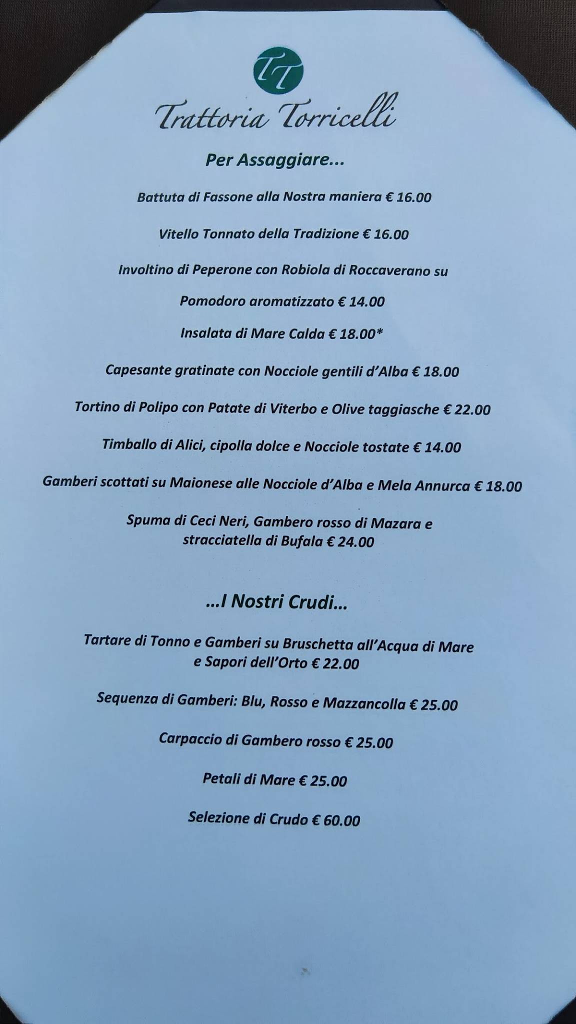Trattoria Torricelli меню