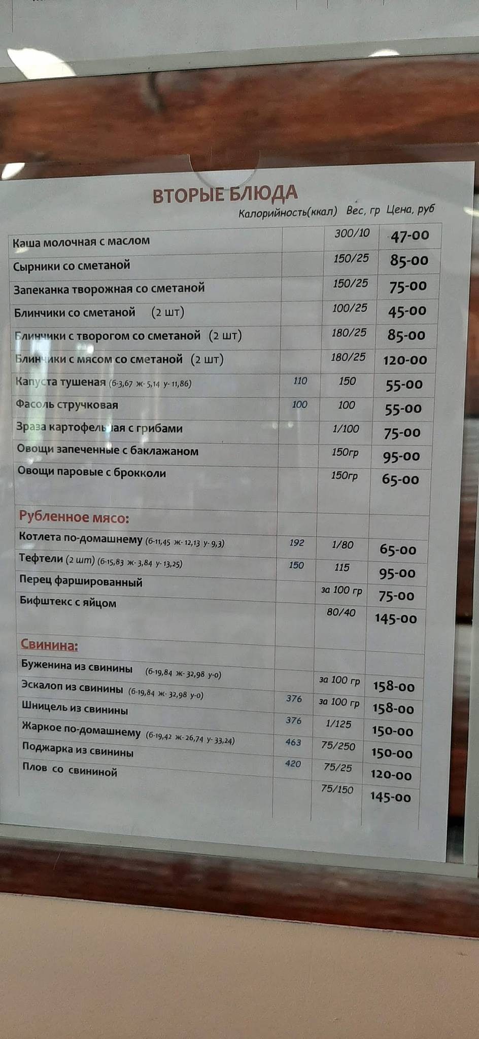 Вареники меню