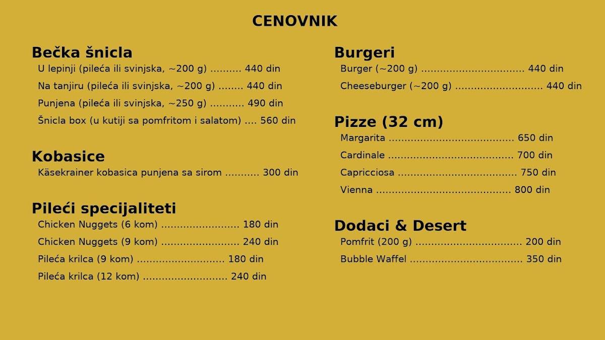 Vienna Food Ruma меню