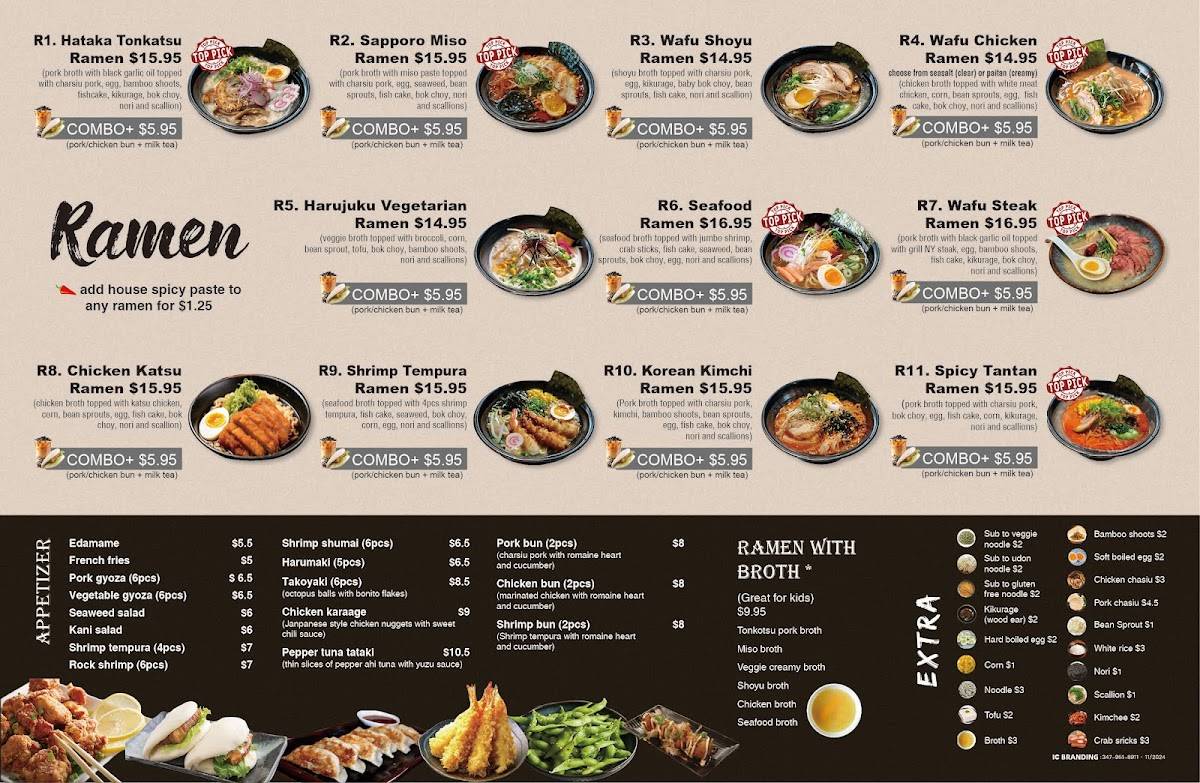 WaFu Ramen & Rice Bowls меню