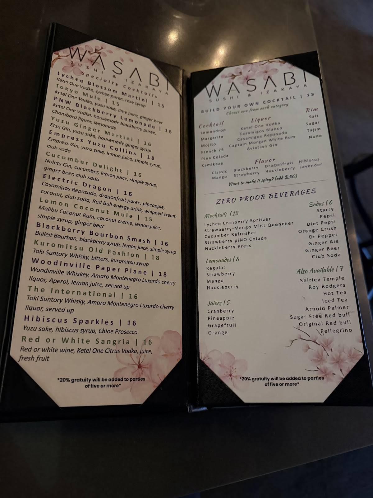 Wasabi Sushi & Izakaya меню