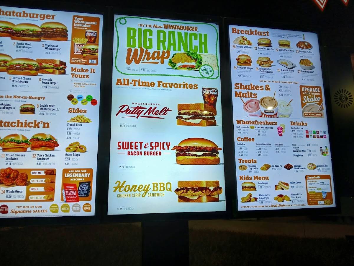 Whataburger меню