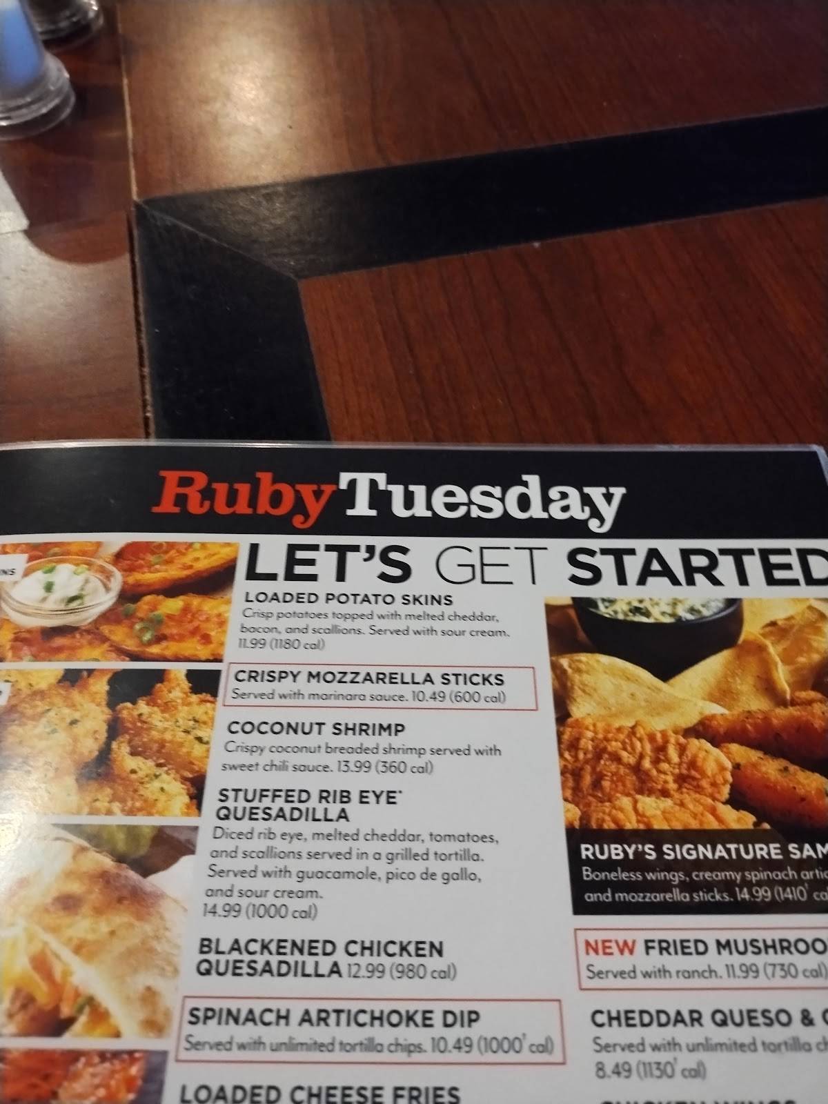 Ruby Tuesday меню
