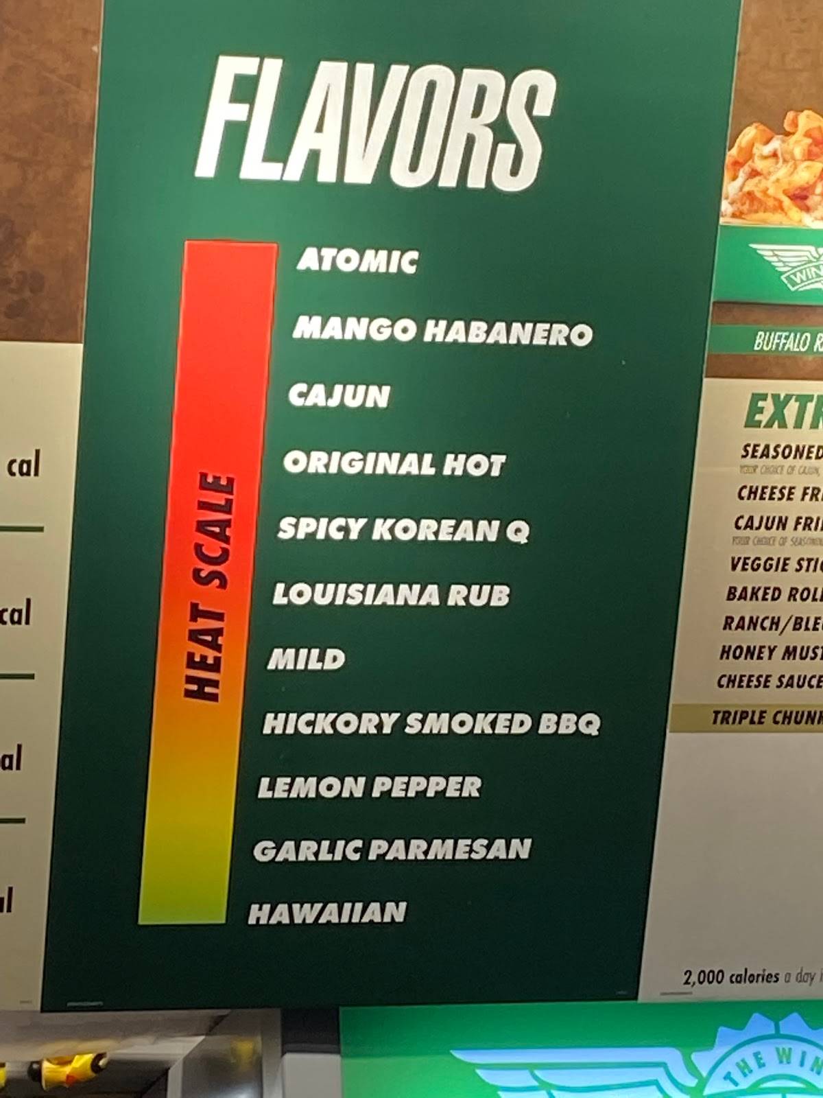 Wingstop меню