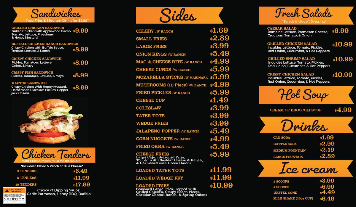 Woodland Burgers & Wings Starke меню