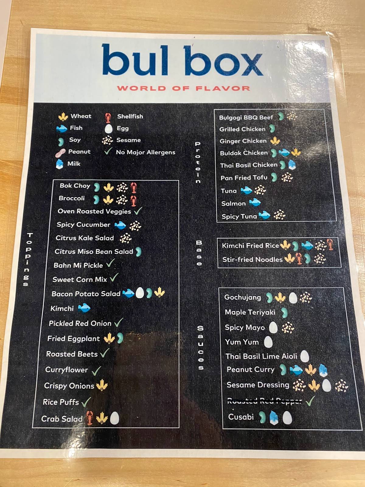 bul box меню