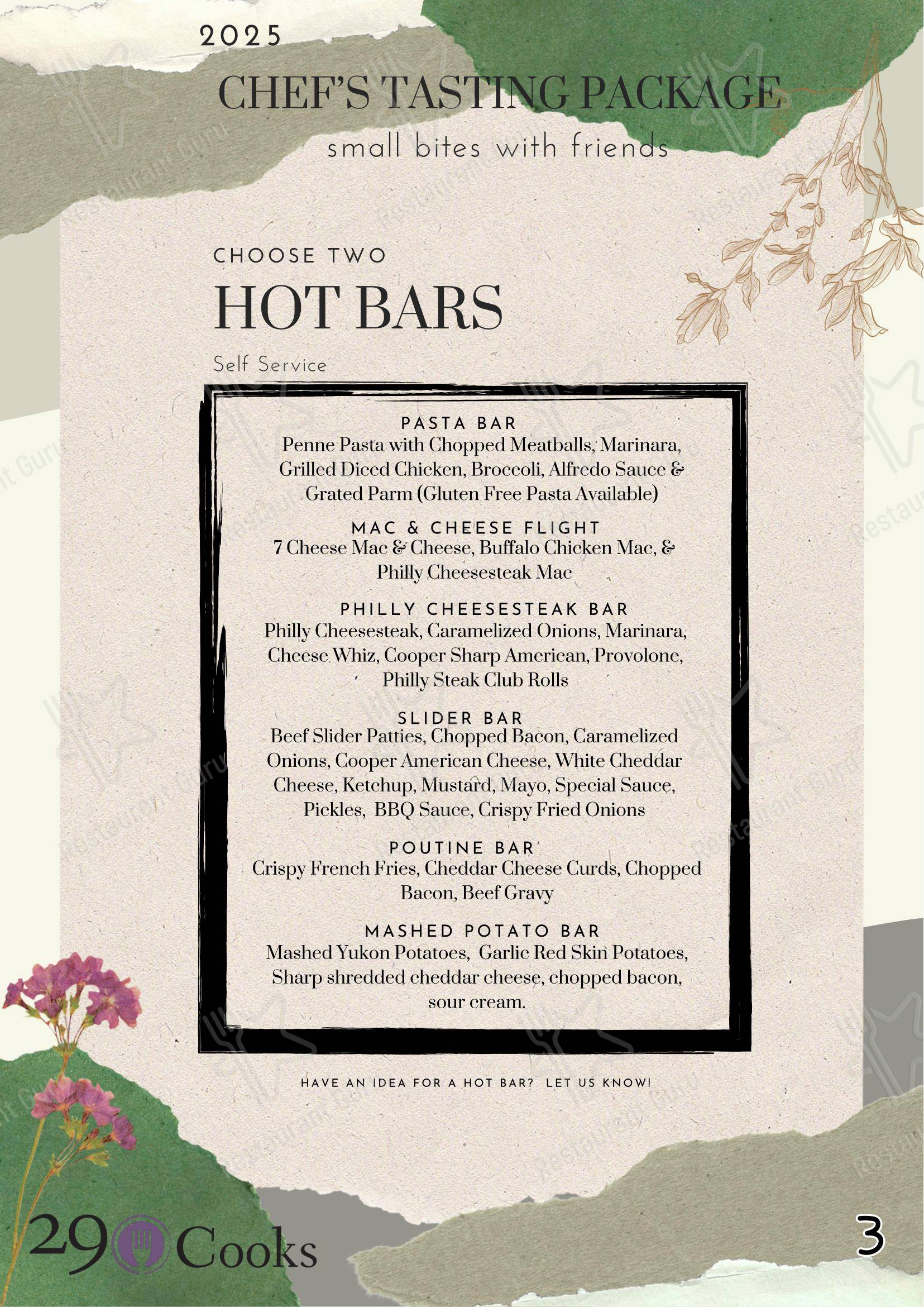 Lunch Menu 29 Cooks Catering