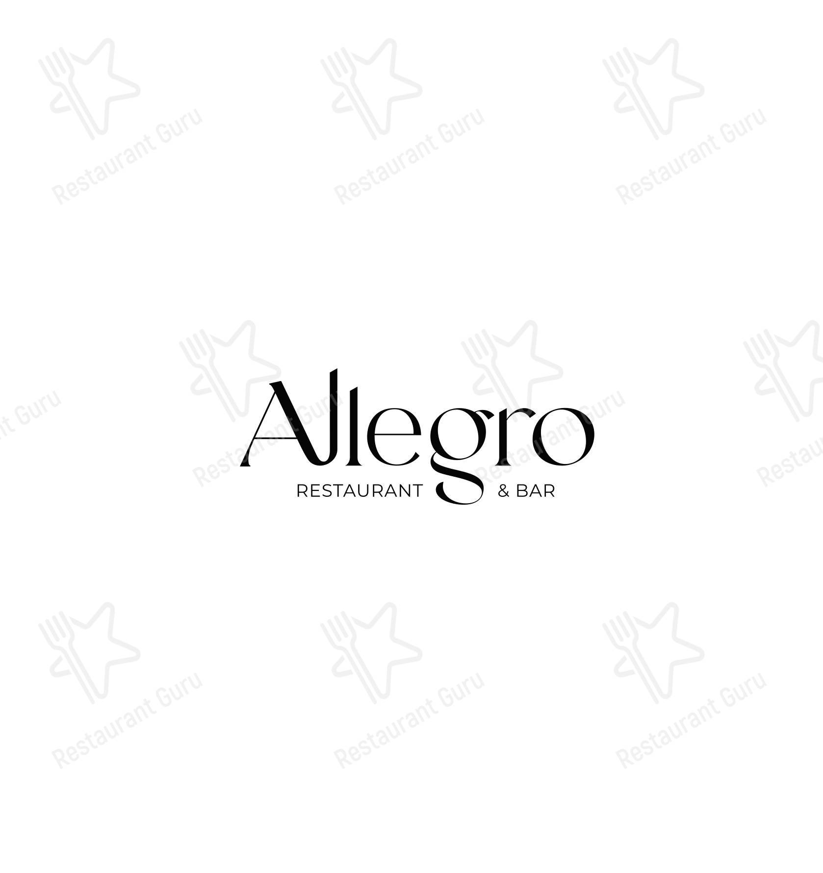 菜单 паба и бара Allegro