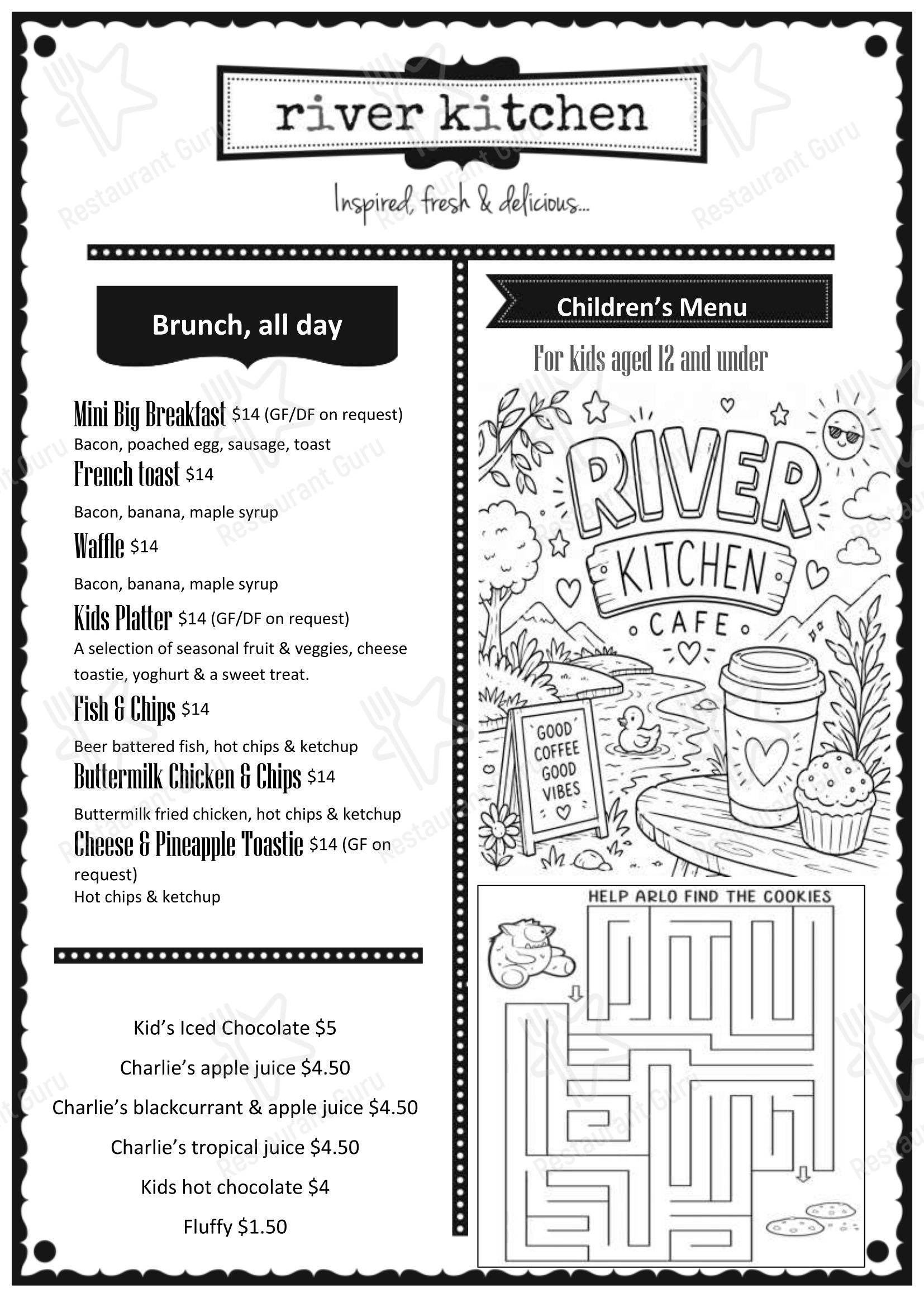River Kitchen Nelson в Нельсоне - Takeaway Menu