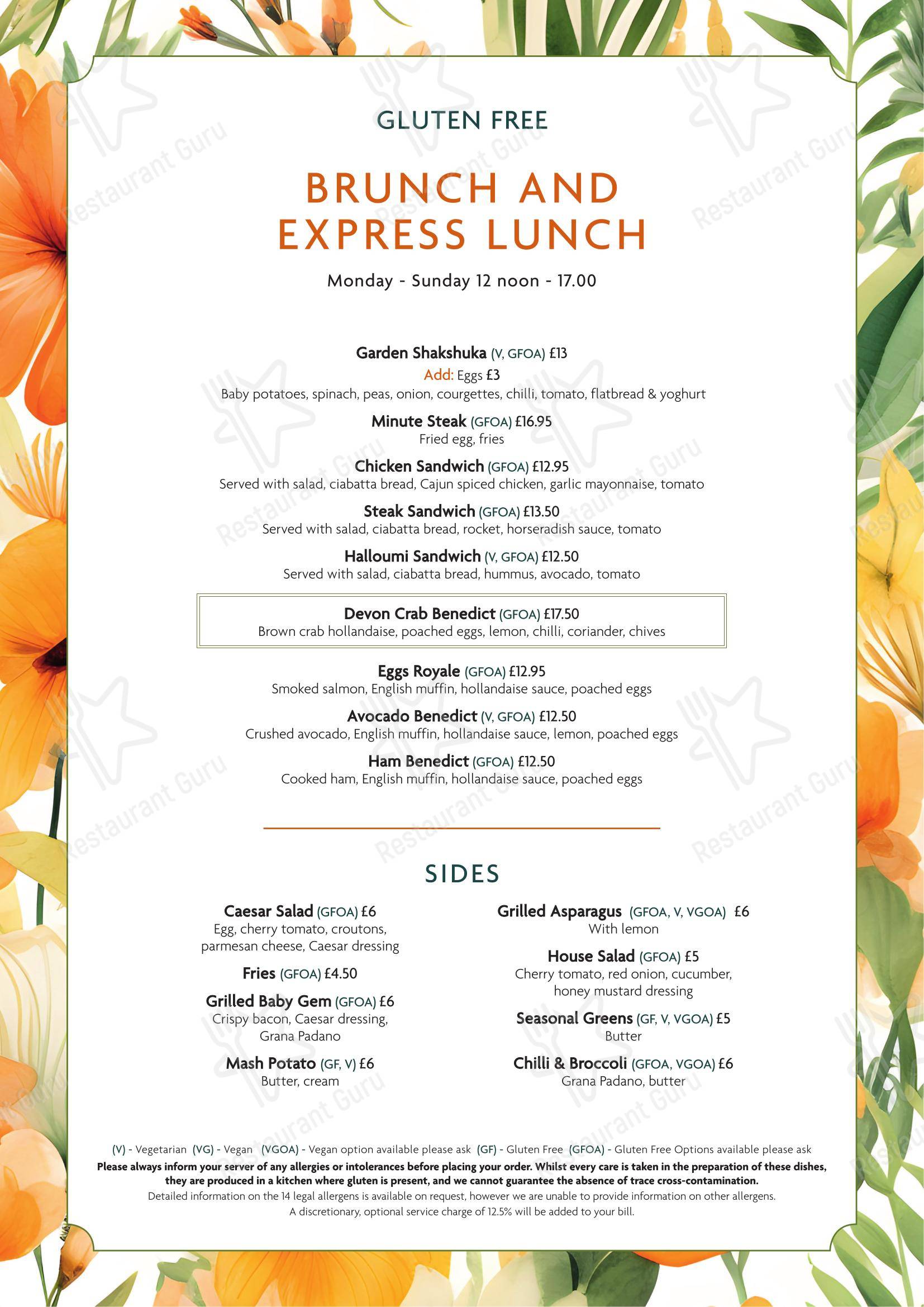 Square Grill Brasserie Restaurant & Piano Bar Bath в Бате - Dinner Menu