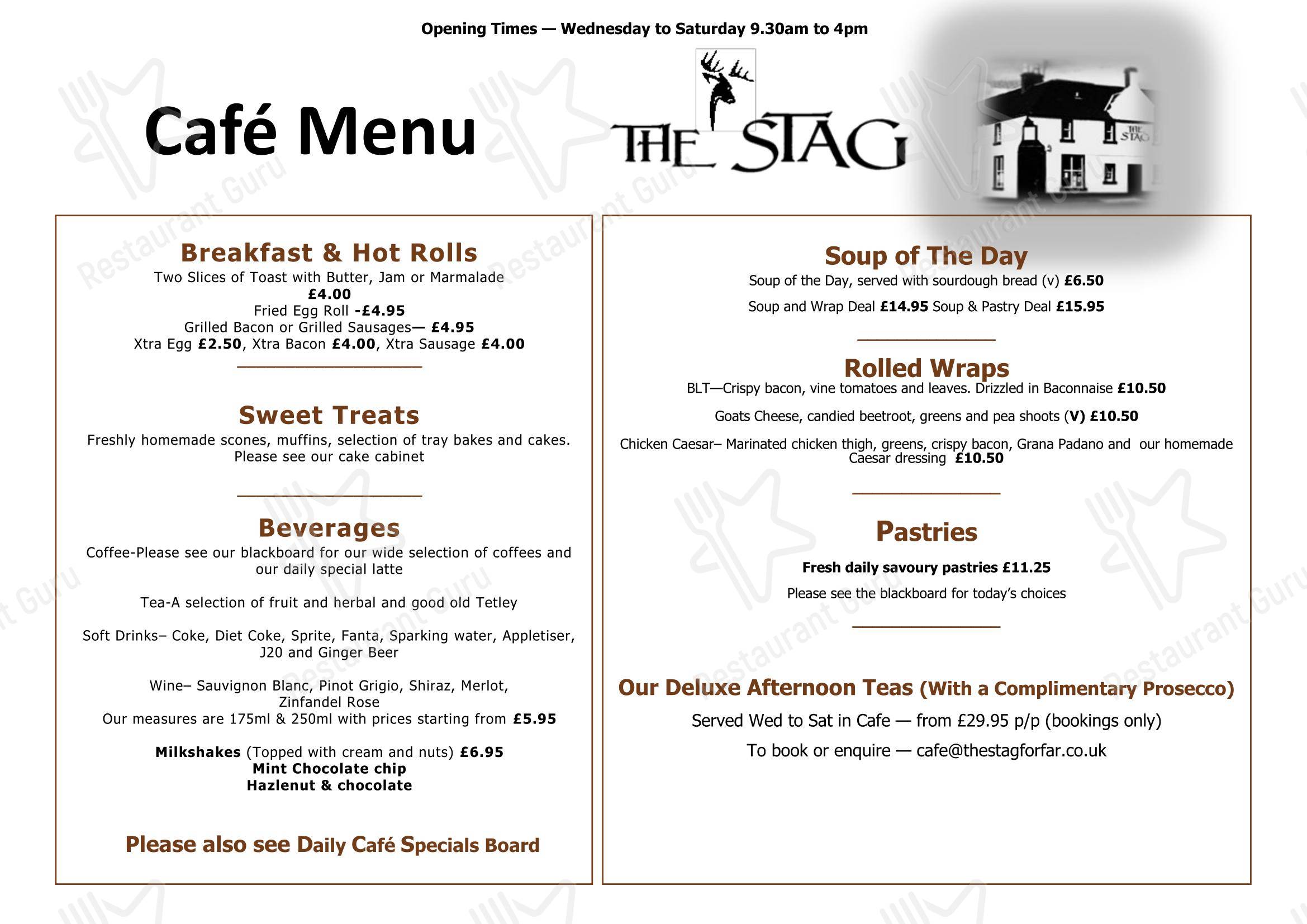 The Stag в Форфаре - Boronia Catering Menu Pack