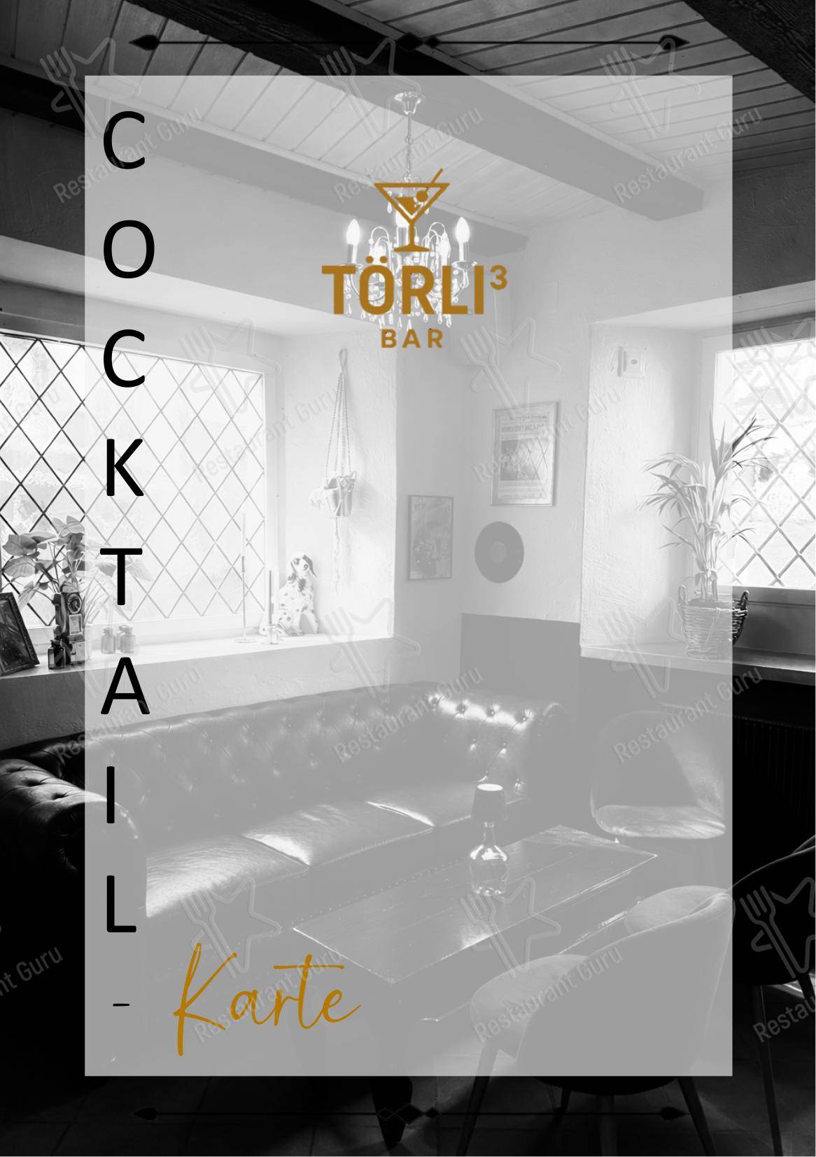 Меню напитков паба и бара Törli3 Bar в Альтштеттене
