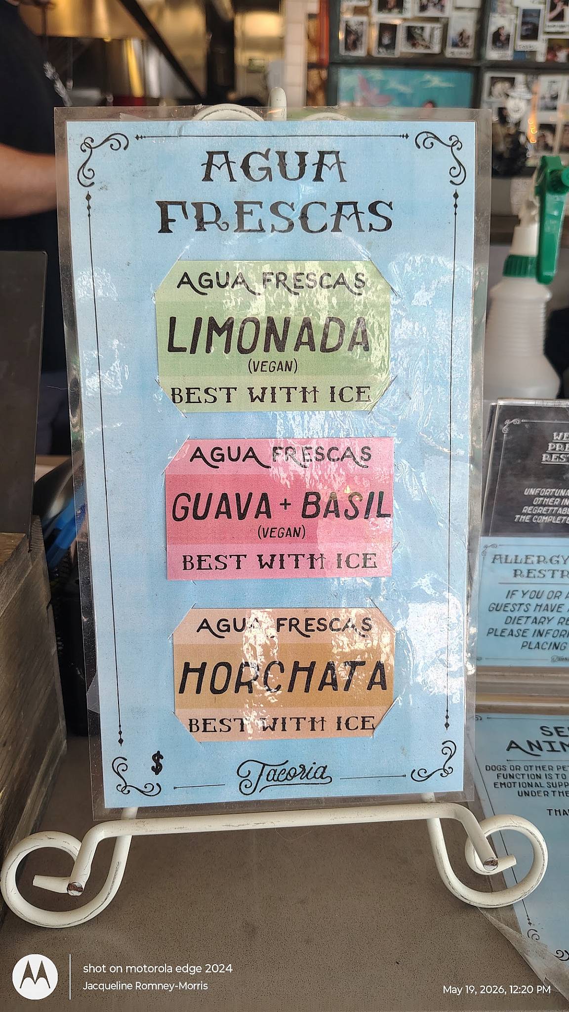 tacoria - Ridgewood меню