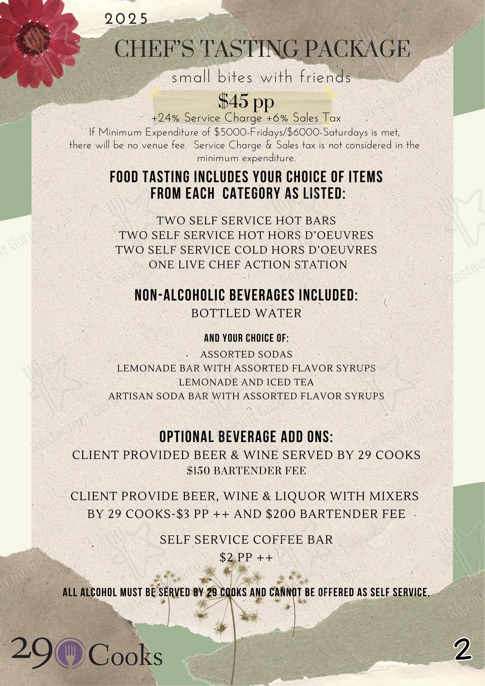 Lunch Menu 29 Cooks Catering в Эммаусе