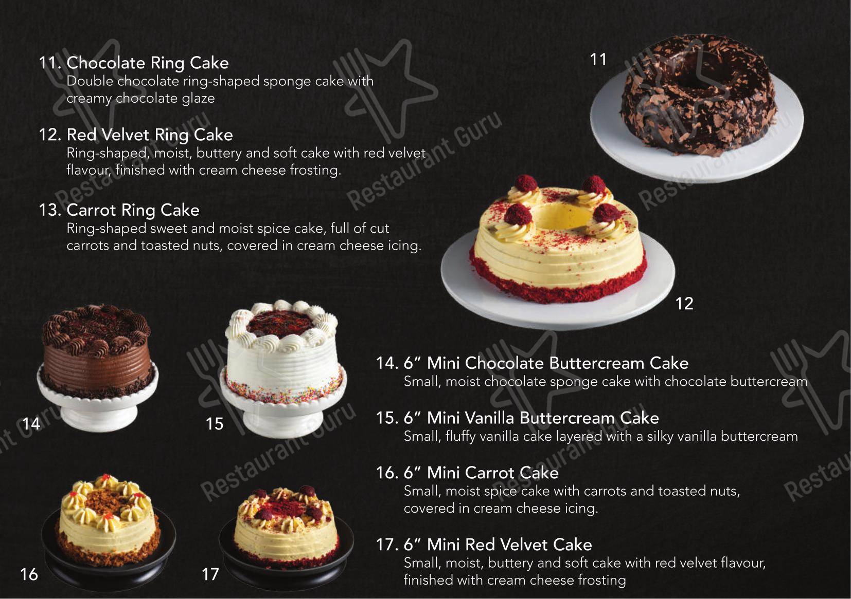 Меню ресторана George's Bakery Rynfield в Бенонях