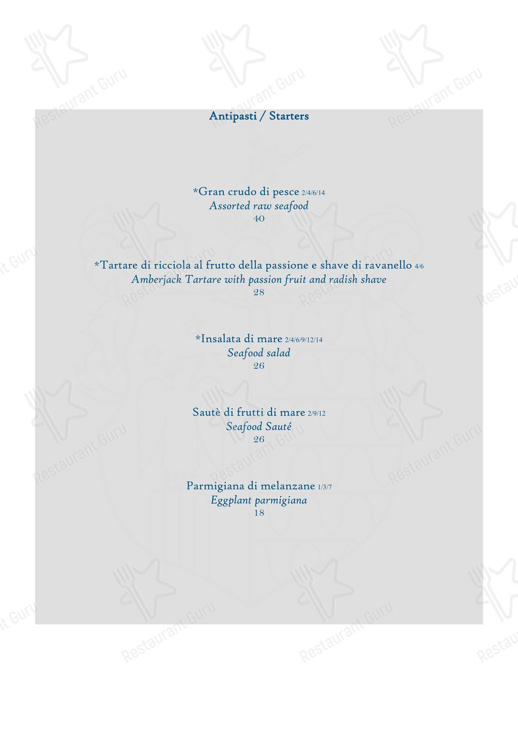 Коктейльная карта ресторана Ristorante L'Antica Cartiera