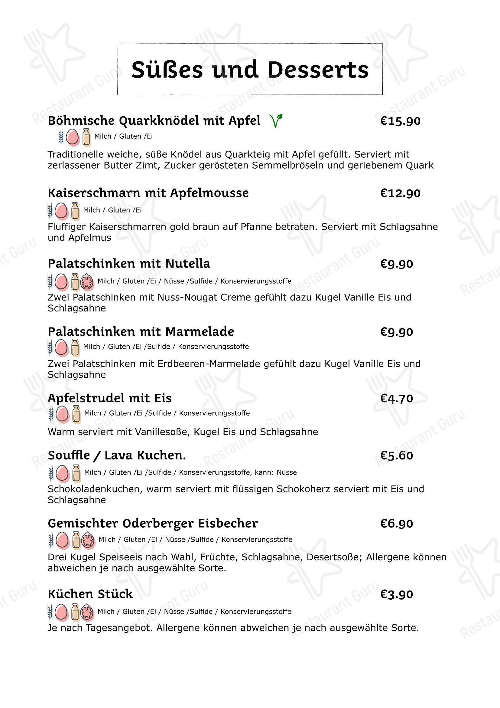Riverside Inn в Одерберге - Меню напитков