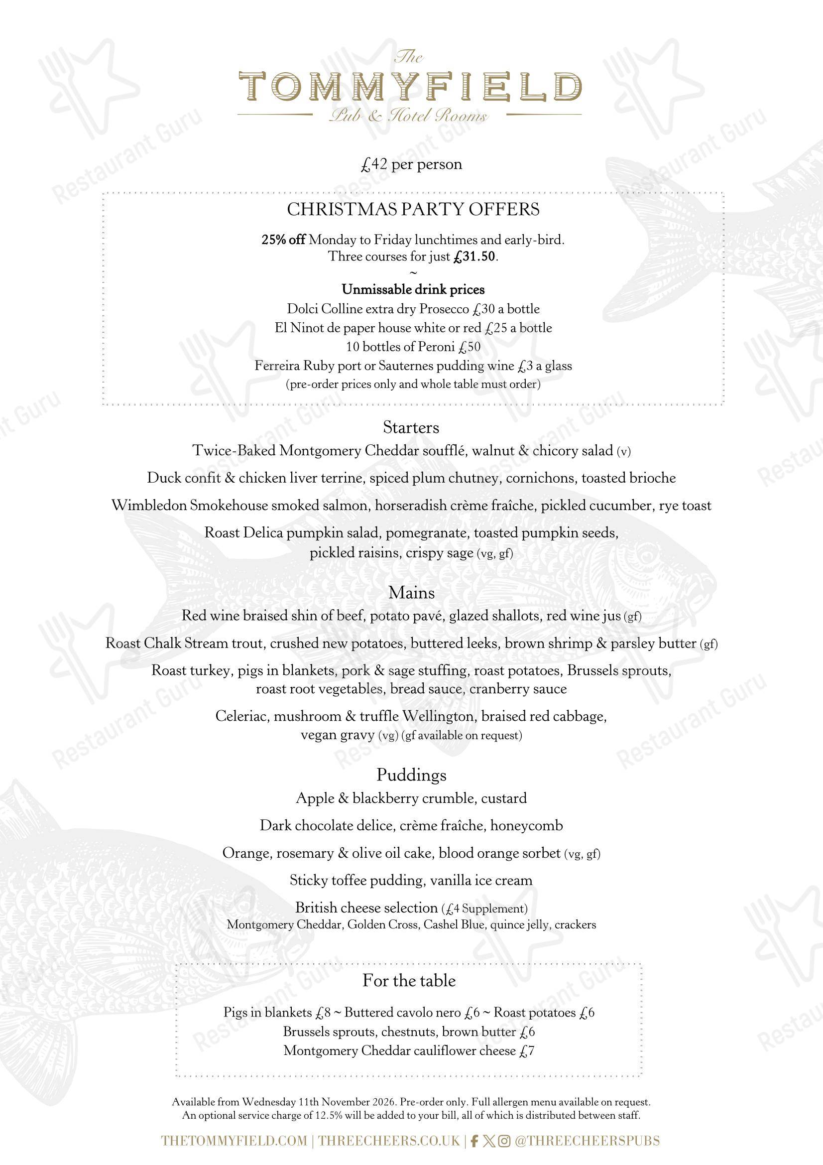 The Tommyfield в Лондоне - Wine Menu