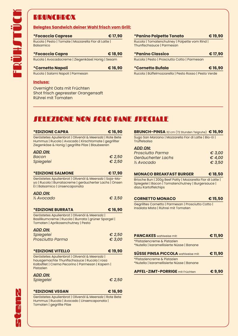 stenz cucina e bar меню
