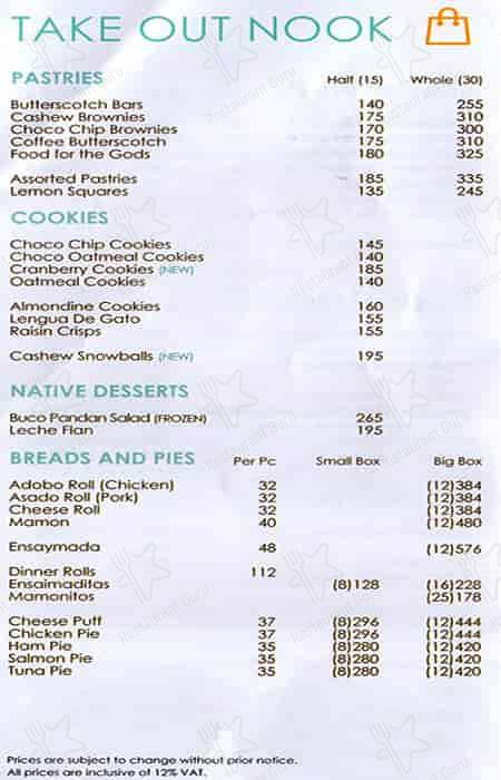 Conti's Take Out Nook - SM City Sta. Rosa Laguna меню
