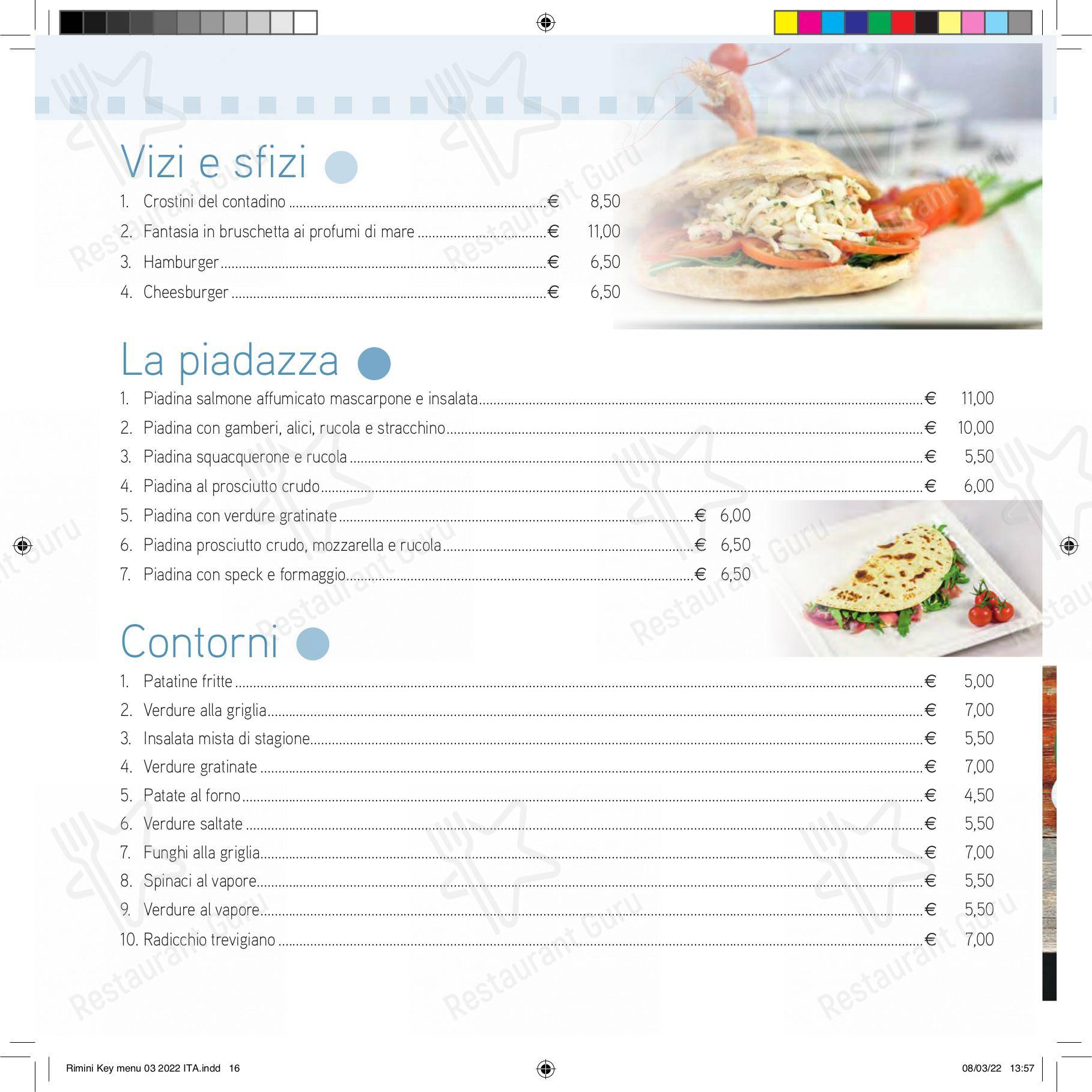 Меню ресторана Ristorante Pizzeria Rimini Key - Меню