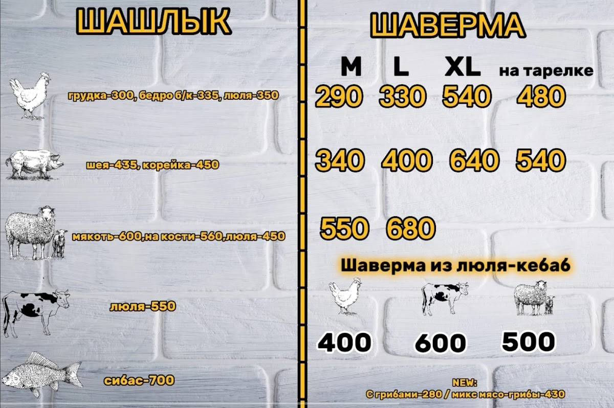 155 Оттенков мяса меню