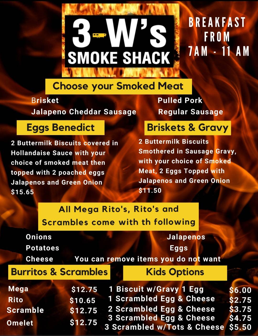 3-W's Smoke Shack меню