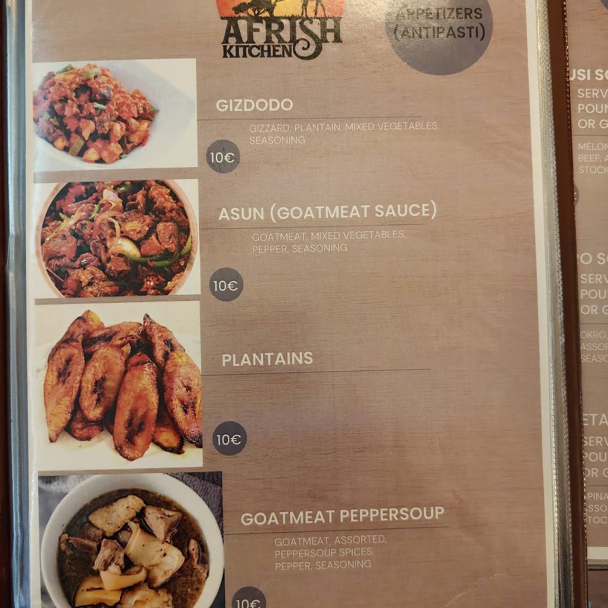 Afrish меню
