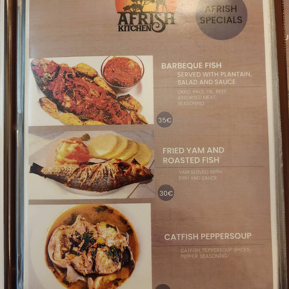 Afrish меню
