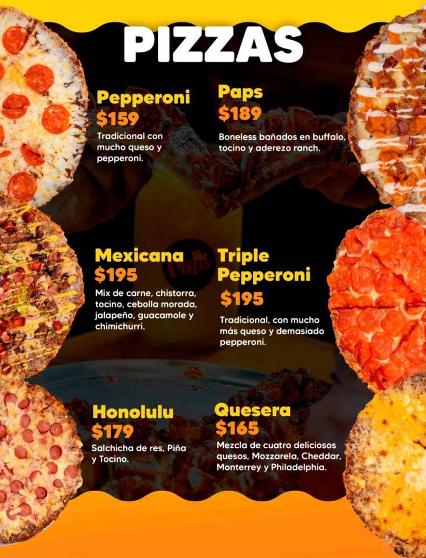 Las Paps меню