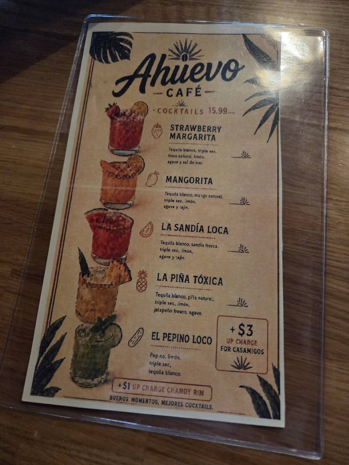 Ahuevo Café меню