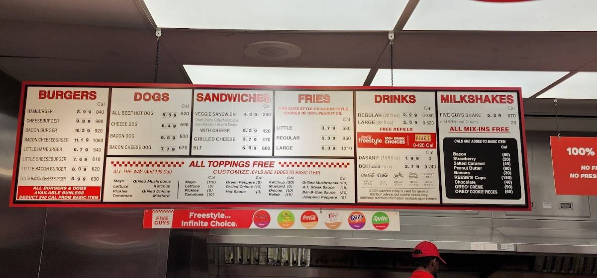 Five Guys меню