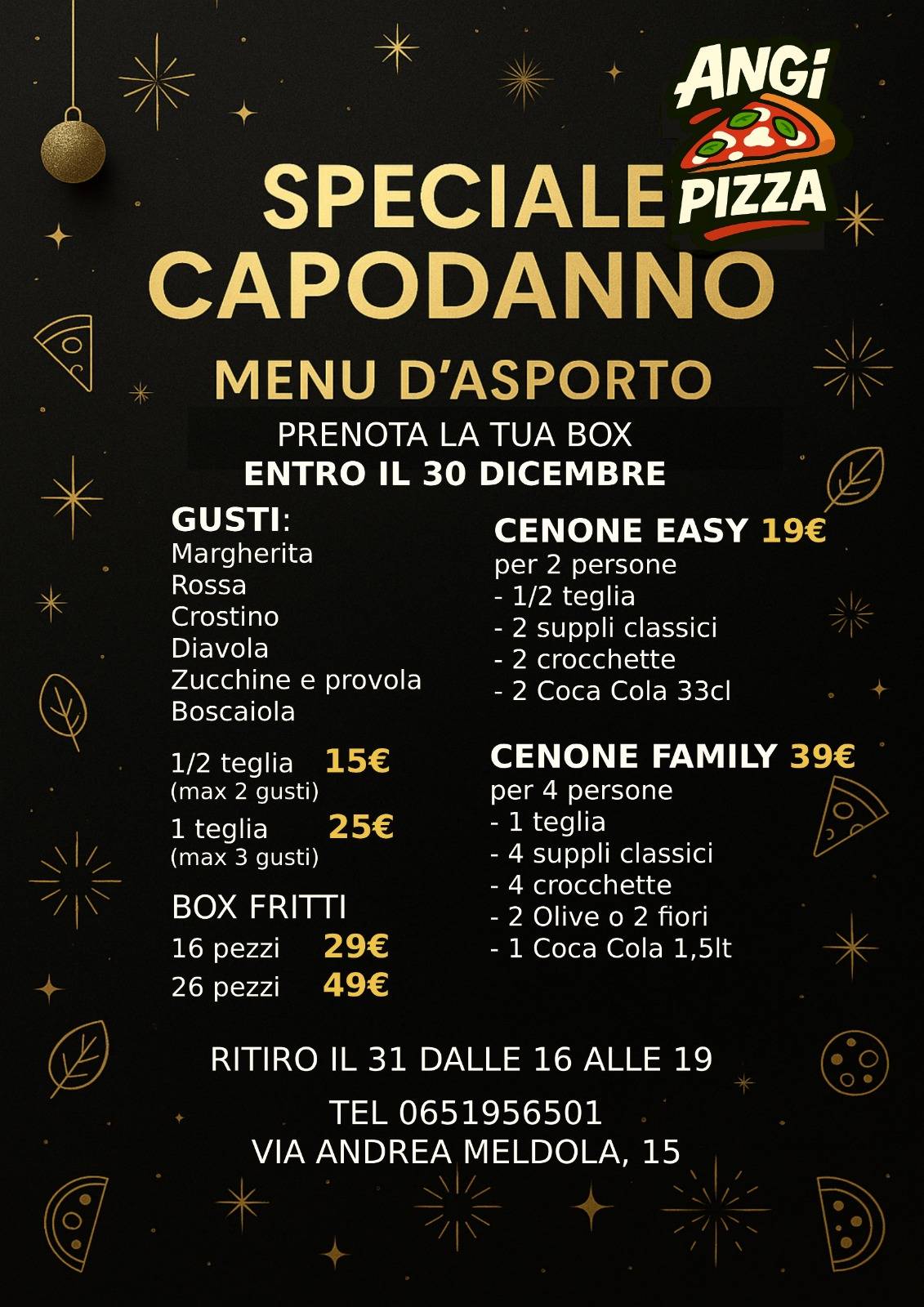 Angi Pizza - Consegne a domicilio Cecchignola меню