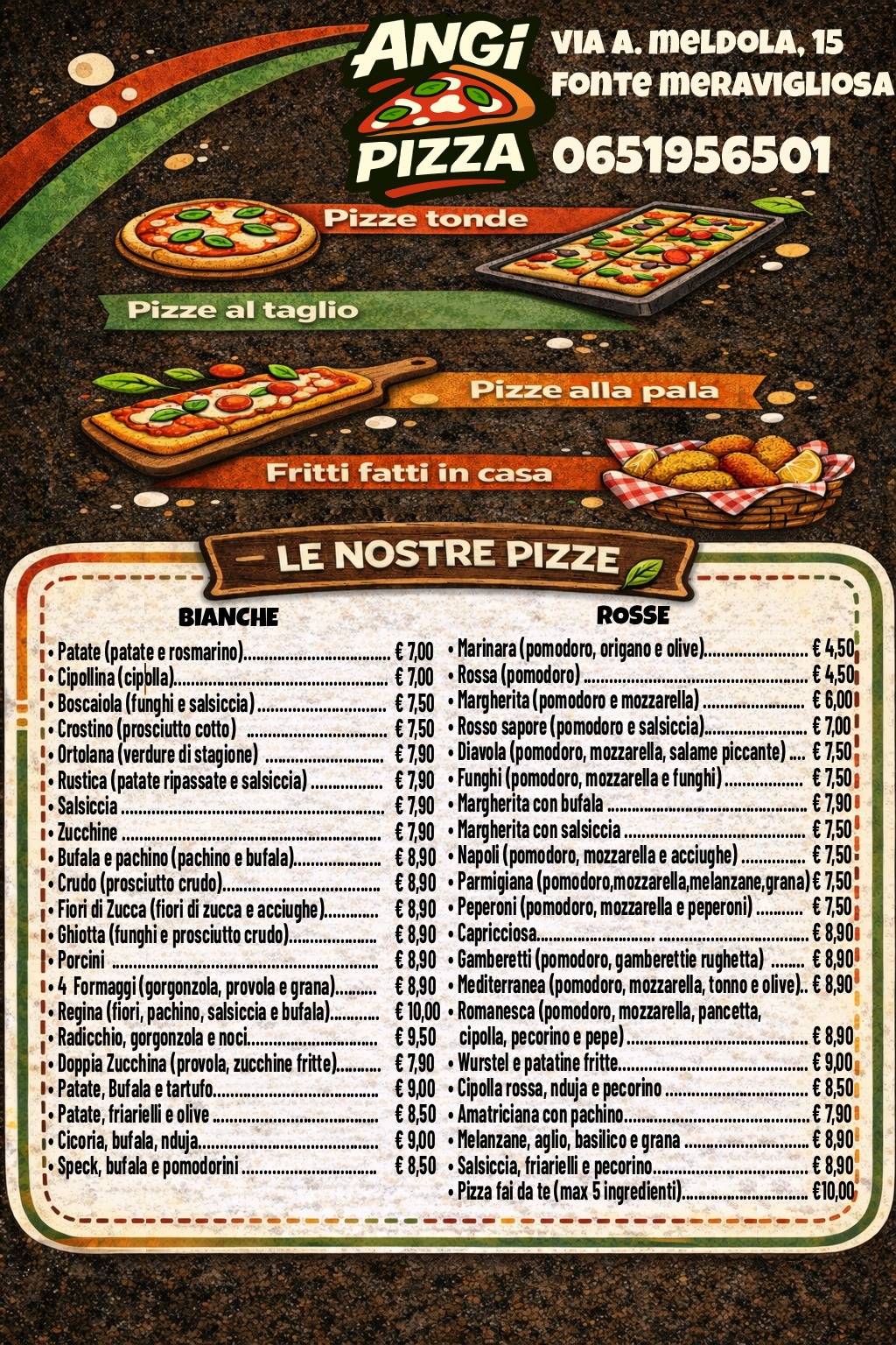 Angi Pizza - Consegne a domicilio Cecchignola меню