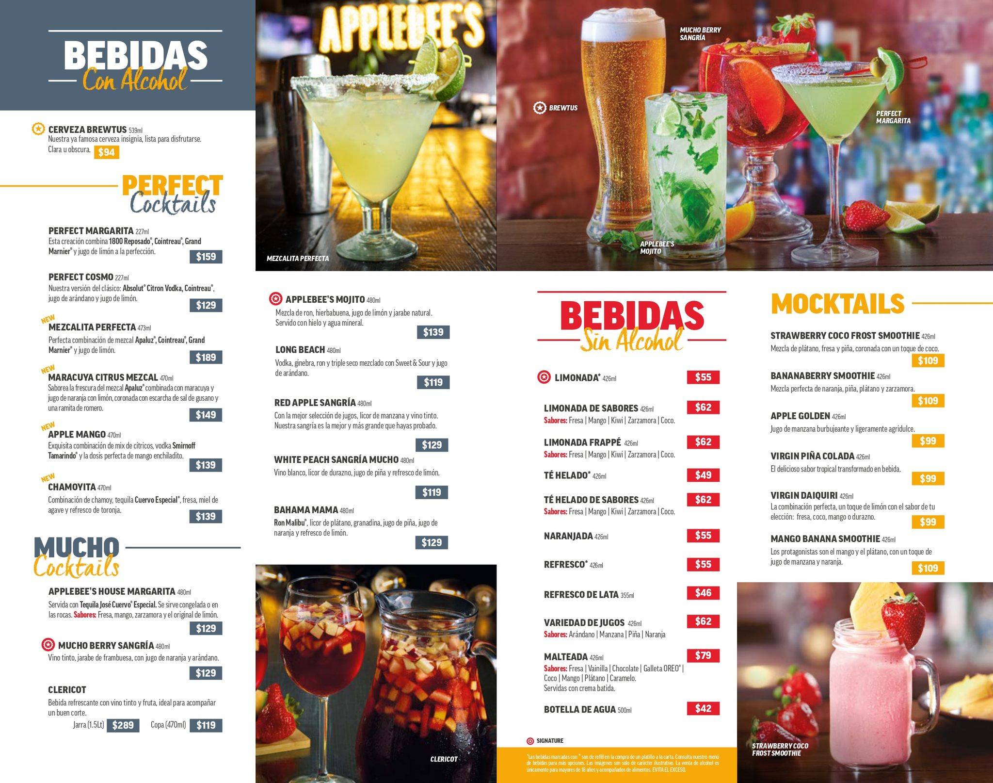 Applebee's меню