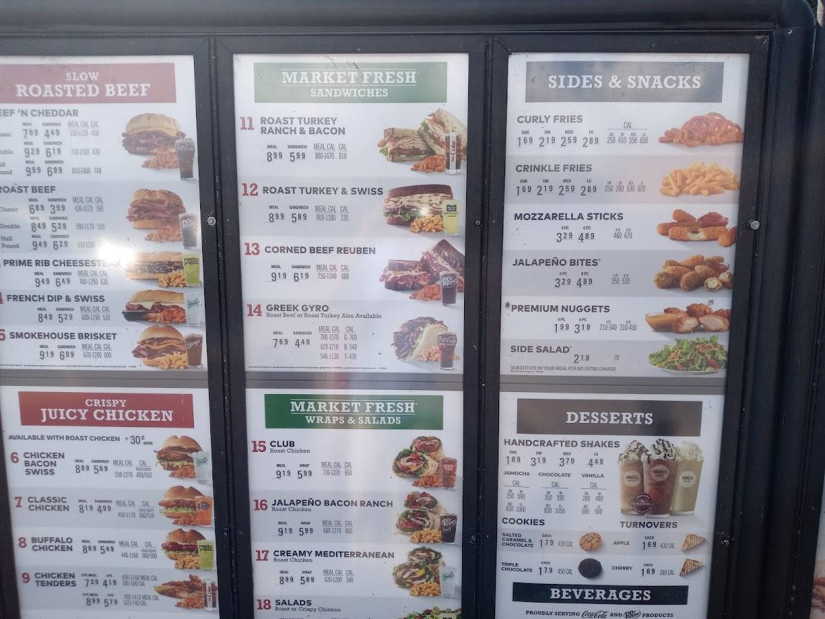 Arby's меню