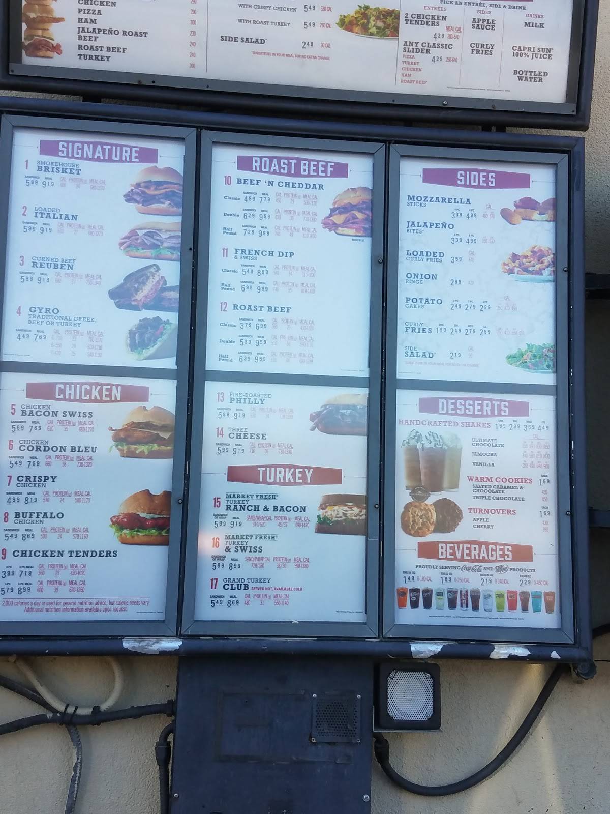 Arby's меню