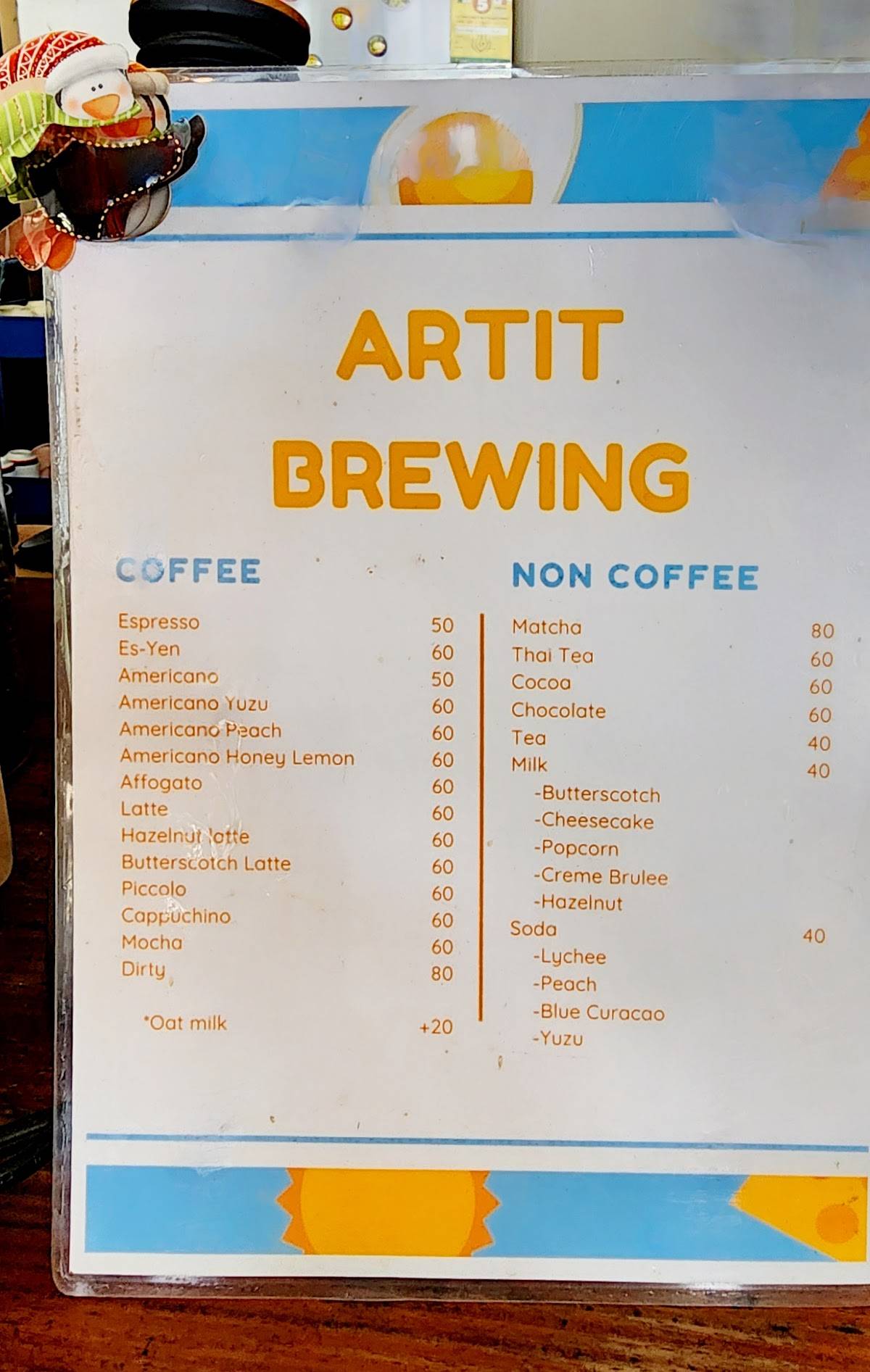 Artit Brewing меню