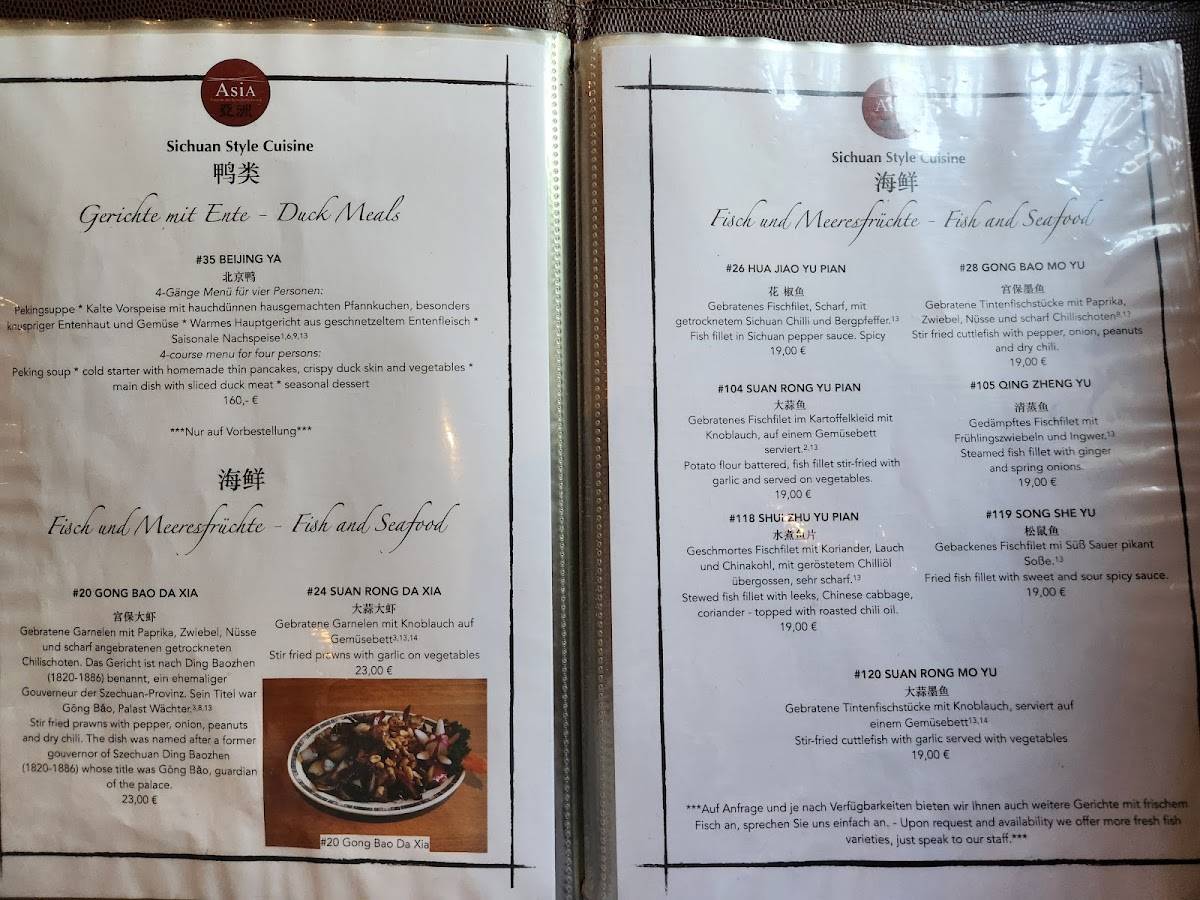 Asia Heidelberg - Freunde der Sichuan Küche меню