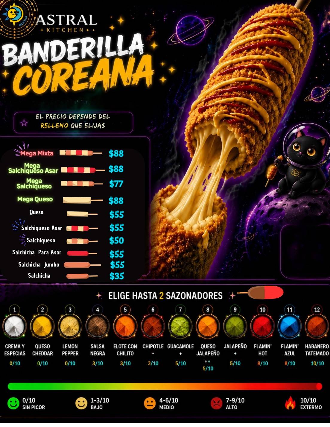 Astral Kitchen Banderillas Coreanas меню