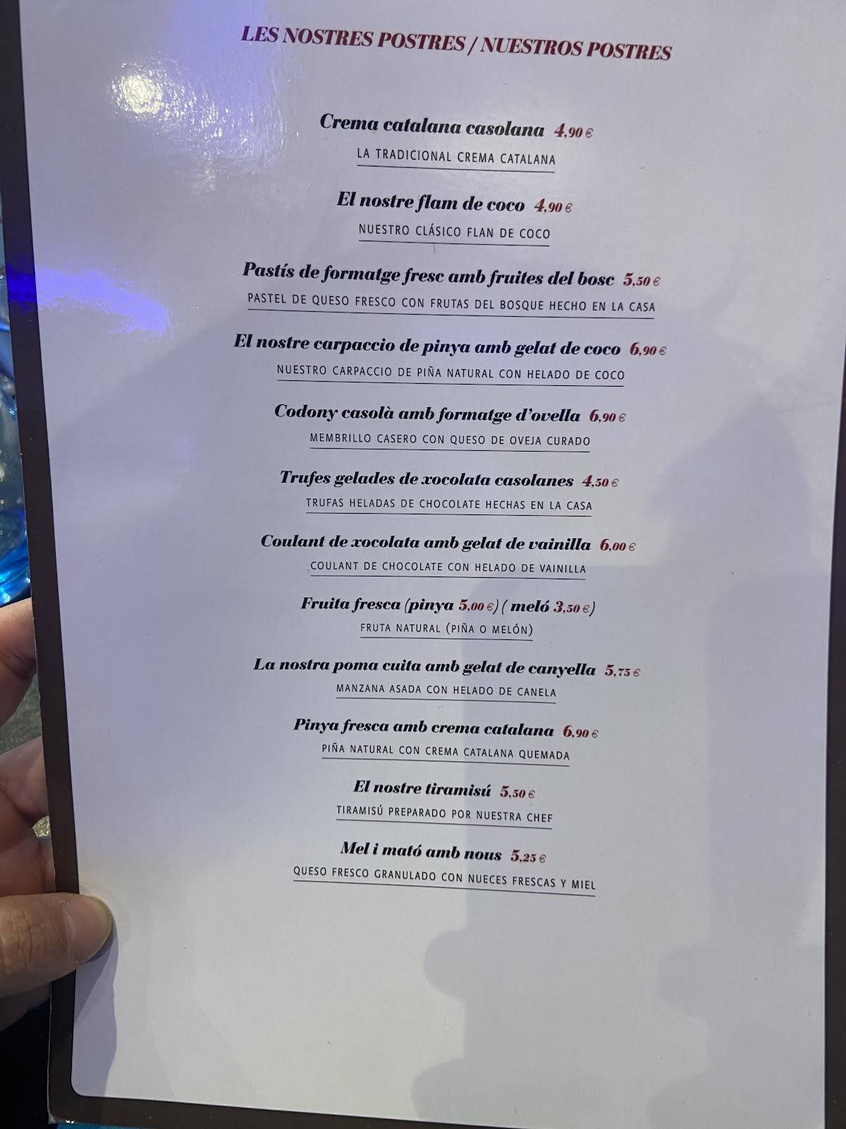 Avenida. Tapas-Restaurant. меню