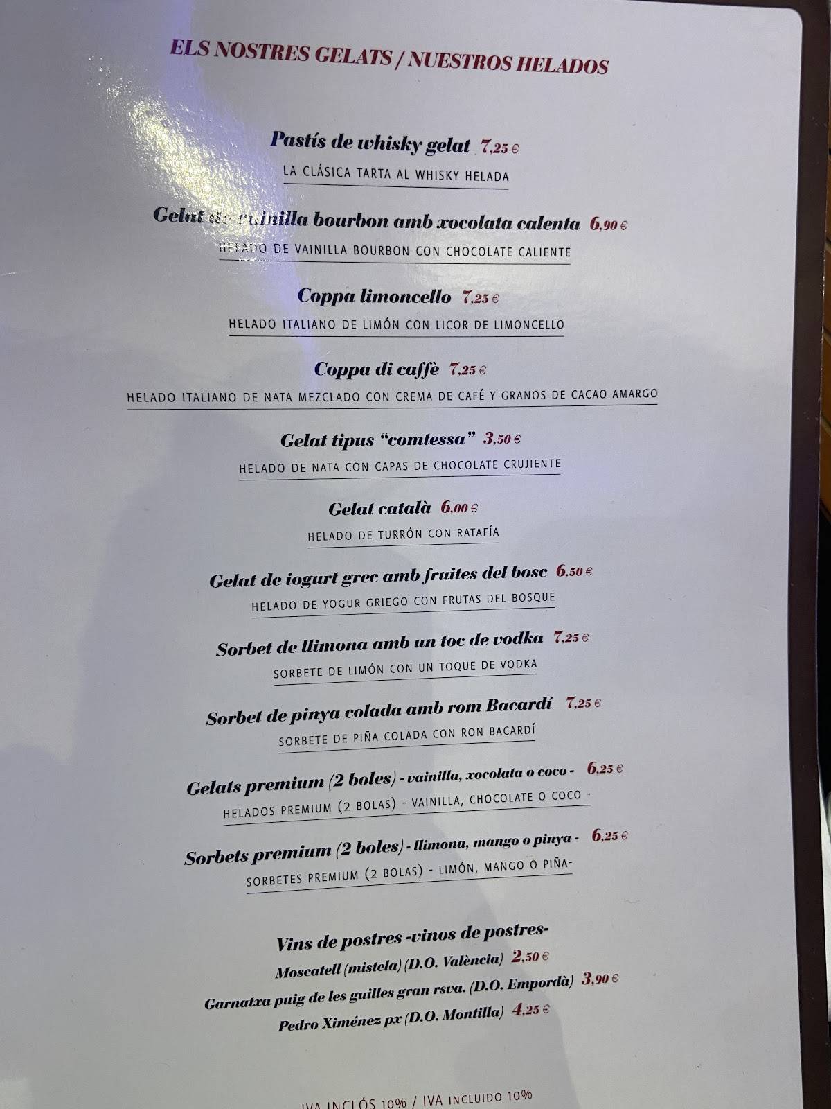 Avenida. Tapas-Restaurant. меню