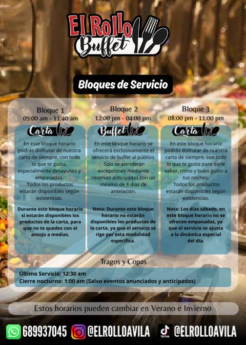 El Rollo - Buffet Libre меню