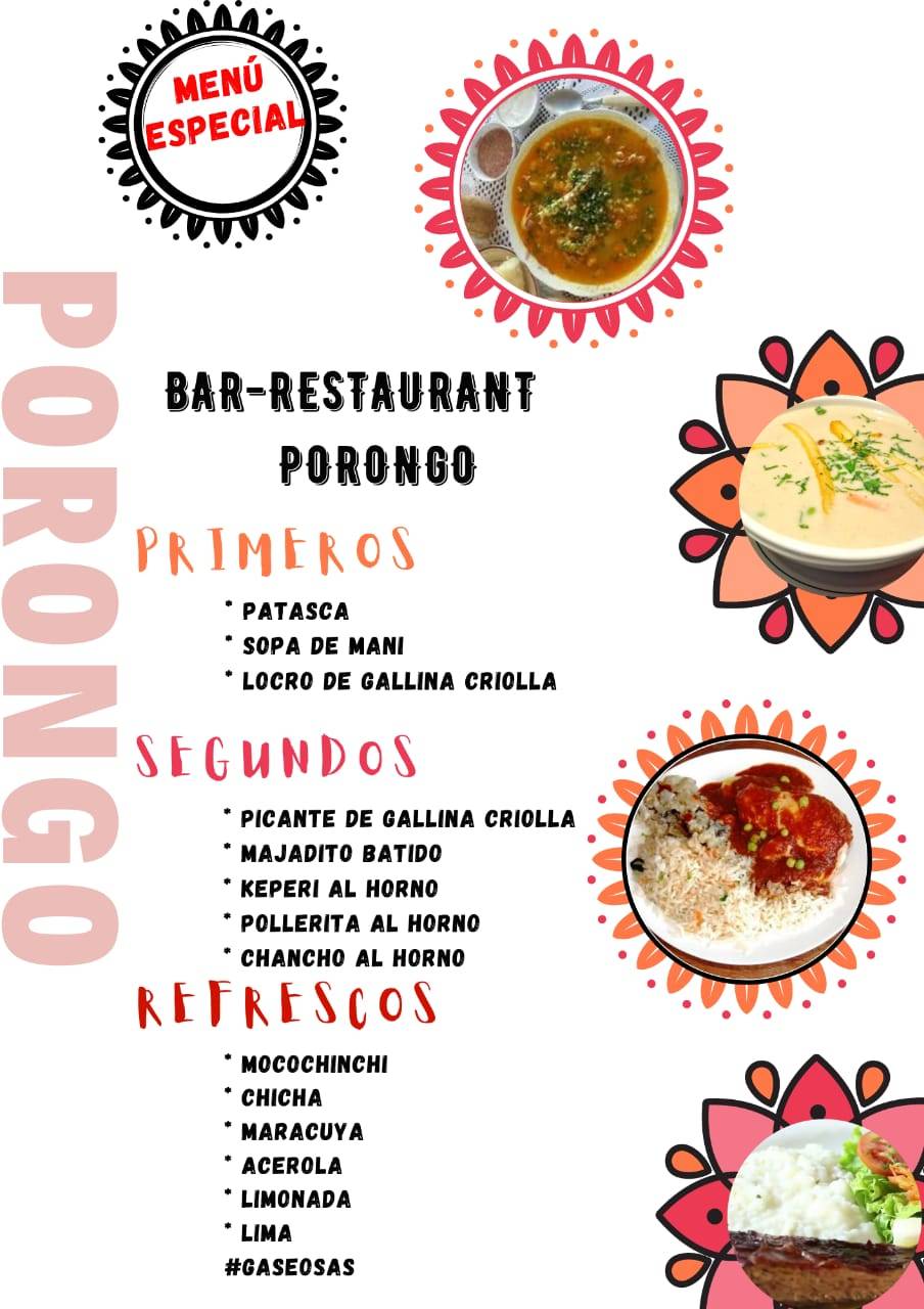 Porongo меню