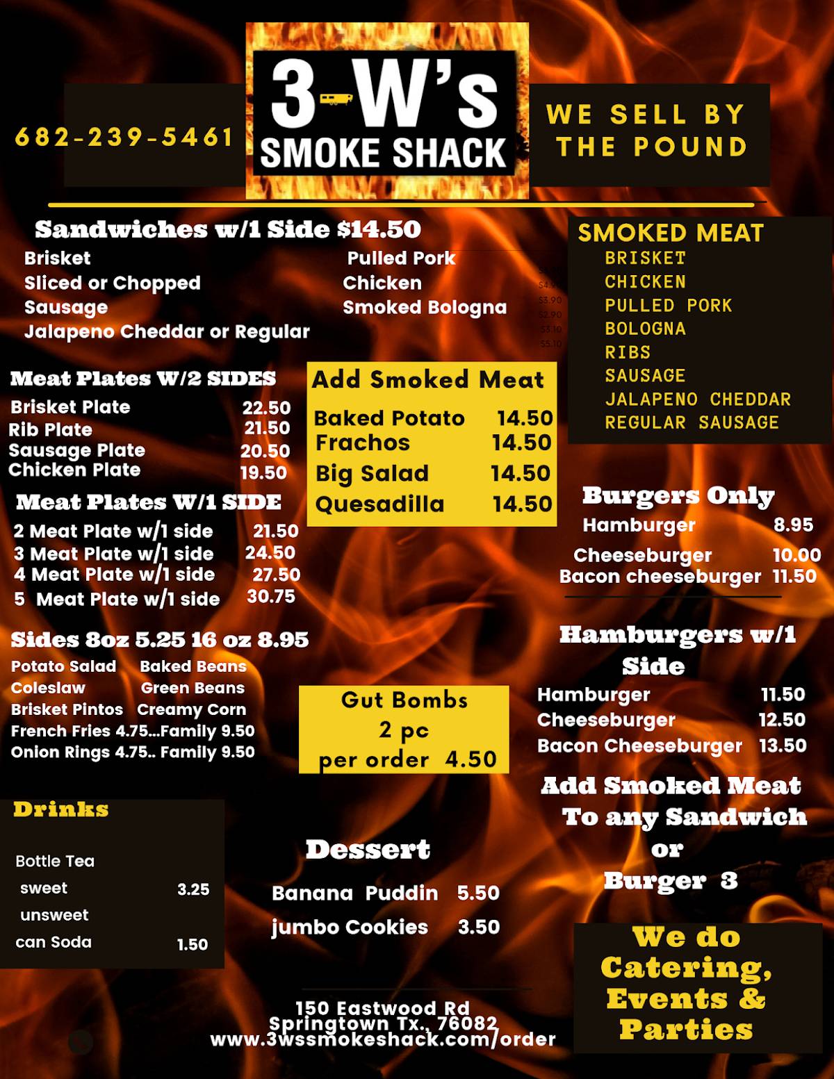 3-W's Smoke Shack меню
