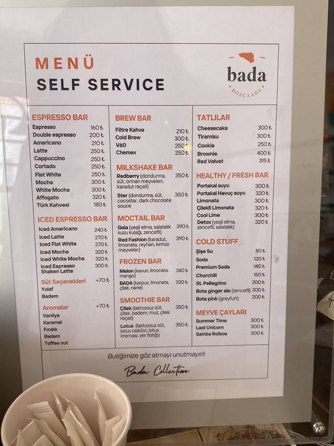 Badada меню