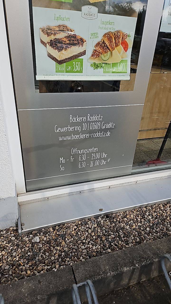 Bäckerei Raddatz меню
